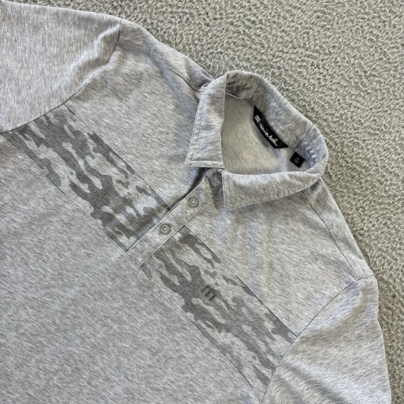 Travis Mathew Park‎ It Polo Shirt Mens XL Gray Camouflage Performance Golf - Picture 1 of 11